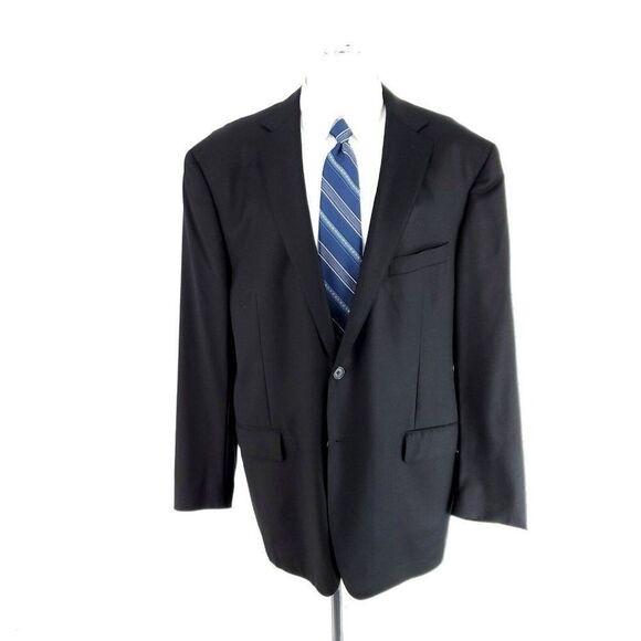 Paul Betenly Lanificio Filarte‎ Thomas Wool 2 Button Blazer 44R Black - Picture 3 of 11